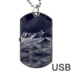 Mountain-snow-night-cold-winter Dog Tag Usb Flash (two Sides) by Sudhe