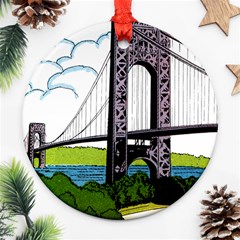 Bridge-vintage-clip-art-color Ornament (round) by Sudhe