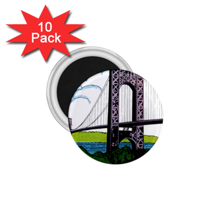 Bridge-vintage-clip-art-color 1.75  Magnets (10 pack) 