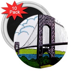 Bridge-vintage-clip-art-color 3  Magnets (10 Pack)  by Sudhe