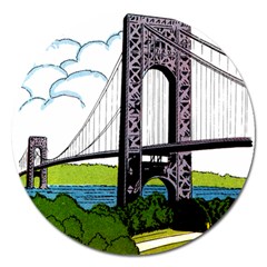 Bridge-vintage-clip-art-color Magnet 5  (round) by Sudhe