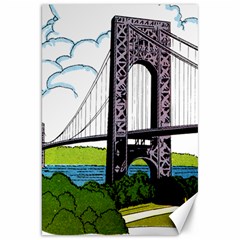 Bridge-vintage-clip-art-color Canvas 20  X 30  by Sudhe