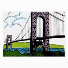 Bridge-vintage-clip-art-color Large Glasses Cloth by Sudhe