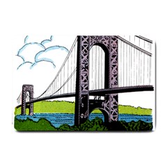 Bridge-vintage-clip-art-color Small Doormat  by Sudhe