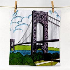 Bridge-vintage-clip-art-color Face Towel by Sudhe