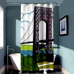 Bridge-vintage-clip-art-color Shower Curtain 36  X 72  (stall)  by Sudhe