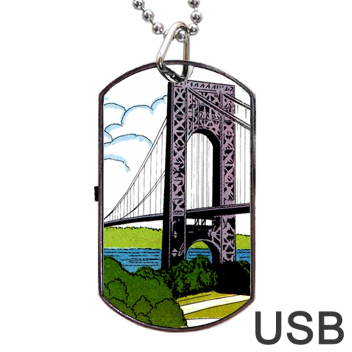 Bridge-vintage-clip-art-color Dog Tag USB Flash (Two Sides)