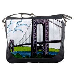 Bridge-vintage-clip-art-color Messenger Bag by Sudhe