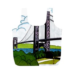 Bridge-vintage-clip-art-color Full Print Recycle Bag (m) by Sudhe