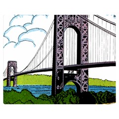 Bridge-vintage-clip-art-color Double Sided Flano Blanket (medium)  by Sudhe