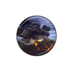 Landscape-volcano-eruption-lava Hat Clip Ball Marker by Sudhe