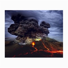 Landscape-volcano-eruption-lava Small Glasses Cloth (2 Sides) by Sudhe