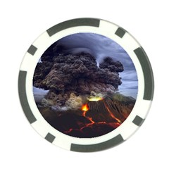 Landscape-volcano-eruption-lava Poker Chip Card Guard by Sudhe