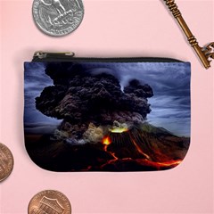 Landscape-volcano-eruption-lava Mini Coin Purse by Sudhe