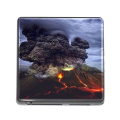 Landscape-volcano-eruption-lava Memory Card Reader (square 5 Slot) by Sudhe