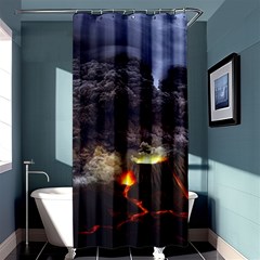 Landscape-volcano-eruption-lava Shower Curtain 36  X 72  (stall)  by Sudhe