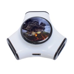 Landscape-volcano-eruption-lava 3-port Usb Hub by Sudhe