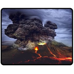 Landscape-volcano-eruption-lava Double Sided Fleece Blanket (medium)  by Sudhe