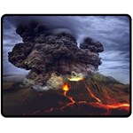 Landscape-volcano-eruption-lava Double Sided Fleece Blanket (Medium)  58.8 x47.4  Blanket Front