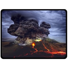 Landscape-volcano-eruption-lava Double Sided Fleece Blanket (large)  by Sudhe