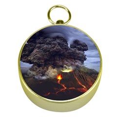 Landscape-volcano-eruption-lava Gold Compasses by Sudhe