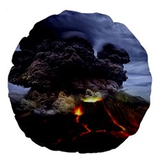 Landscape-volcano-eruption-lava Large 18  Premium Flano Round Cushions