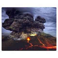 Landscape-volcano-eruption-lava Double Sided Flano Blanket (medium)  by Sudhe