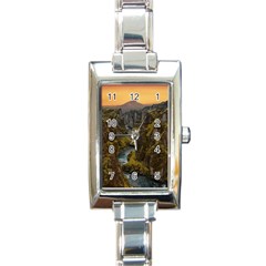 Landscape-cannon-river-mountain Rectangle Italian Charm Watch by Sudhe