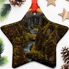 Landscape-cannon-river-mountain Ornament (Star)