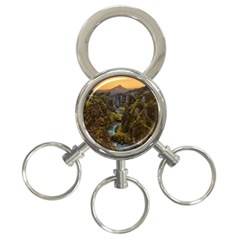 Landscape-cannon-river-mountain 3-Ring Key Chain