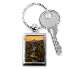 Landscape-cannon-river-mountain Key Chain (Rectangle)