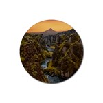 Landscape-cannon-river-mountain Rubber Round Coaster (4 pack)  Front