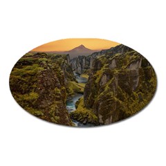 Landscape-cannon-river-mountain Oval Magnet