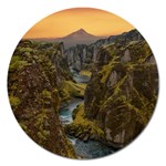 Landscape-cannon-river-mountain Magnet 5  (Round) Front