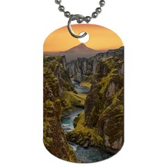 Landscape-cannon-river-mountain Dog Tag (One Side)