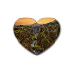 Landscape-cannon-river-mountain Rubber Coaster (Heart)  Front