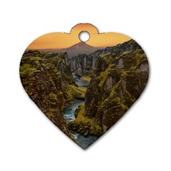 Landscape-cannon-river-mountain Dog Tag Heart (One Side)