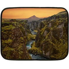 Landscape-cannon-river-mountain Fleece Blanket (mini)