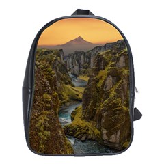 Landscape-cannon-river-mountain School Bag (Large)