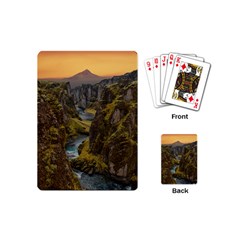 Landscape-cannon-river-mountain Playing Cards Single Design (Mini)