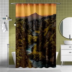 Landscape-cannon-river-mountain Shower Curtain 48  x 72  (Small) 