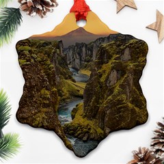 Landscape-cannon-river-mountain Ornament (Snowflake)