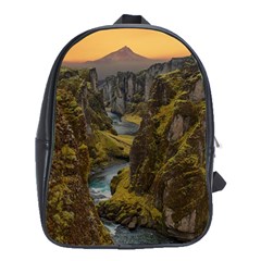 Landscape-cannon-river-mountain School Bag (XL)