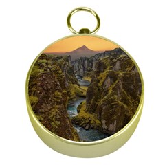 Landscape-cannon-river-mountain Gold Compasses