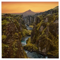 Landscape-cannon-river-mountain Wooden Puzzle Square