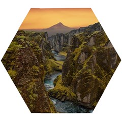 Landscape-cannon-river-mountain Wooden Puzzle Hexagon