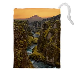 Landscape-cannon-river-mountain Drawstring Pouch (4XL)