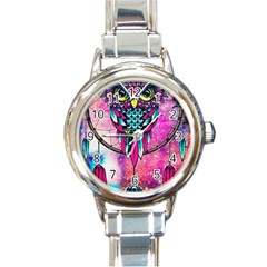 Owl Dreamcatcher Round Italian Charm Watch by Sudhe