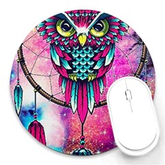 Owl Dreamcatcher Round Mousepads by Sudhe