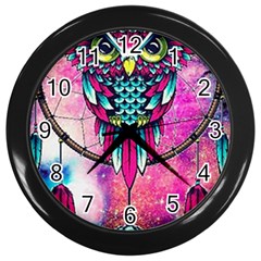 Owl Dreamcatcher Wall Clock (black) by Sudhe